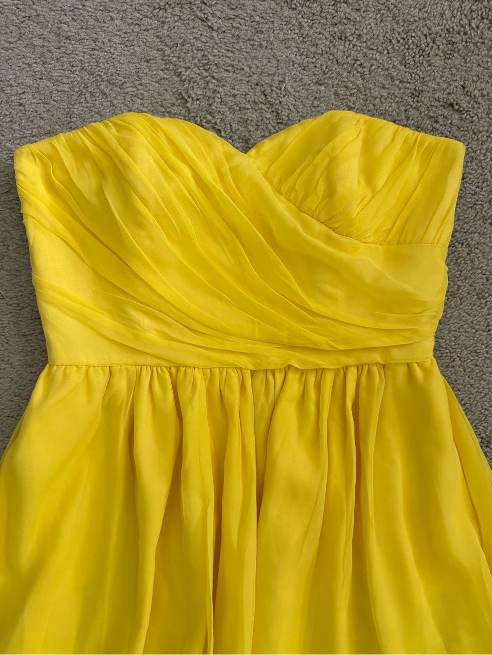 NWOT JAYGODFREY Bright Yellow Strapless Dress